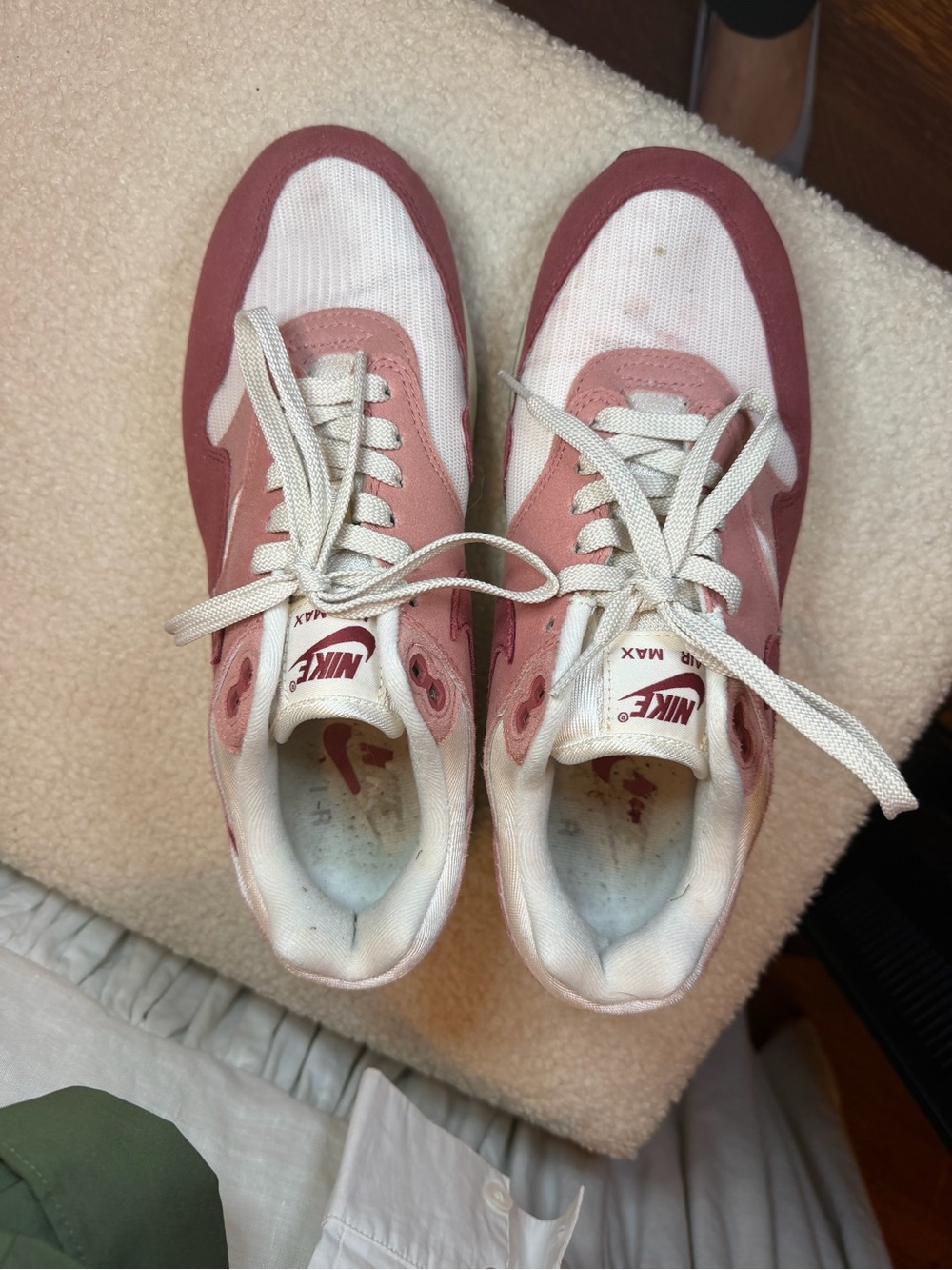 Nike Air Max Rose and White Low-Top Sneakers